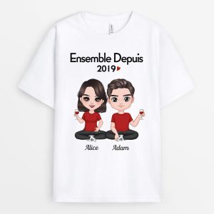 T-shirt Ensemble Depuis Champagne Personnalise T-shirt Ensemble Depuis Champagne Personnalise