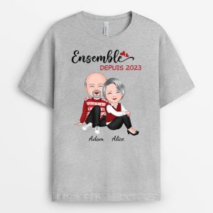 T-shirt Ensemble Depuis Version Noel Personnalise T-shirt Ensemble Depuis Version Noel Personnalise