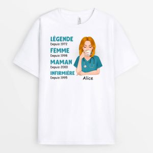 T-shirt Epouse Maman Mamie Infirmiere Geniale Personnalise T-shirt Epouse Maman Mamie Infirmiere Geniale Personnalise