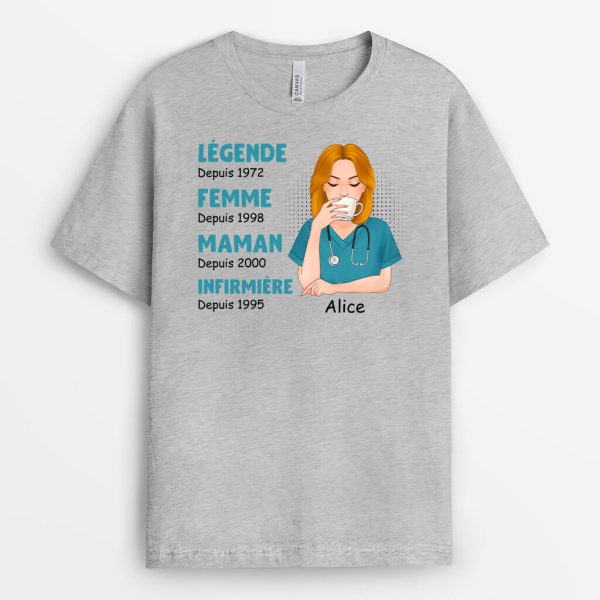 T-shirt Epouse Maman Mamie Infirmiere Geniale Personnalise