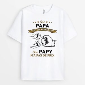 T-shirt Etre Papa Est Un Honneur Bosses De Poing Personnalise T-shirt Etre Papa Est Un Honneur Bosses De Poing Personnalise