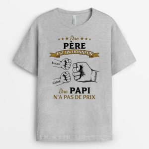 T-shirt Etre Papa Est Un Honneur Bosses De Poing Personnalise T-shirt Etre Papa Est Un Honneur Bosses De Poing Personnalise