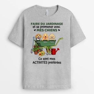 T-shirt Faire Du Jardinage Avec Mes Chiens Personnalise T-shirt Faire Du Jardinage Avec Mes Chiens Personnalise