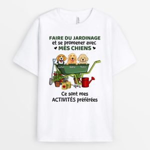T-shirt Faire Du Jardinage Avec Mes Chiens Personnalise T-shirt Faire Du Jardinage Avec Mes Chiens Personnalise