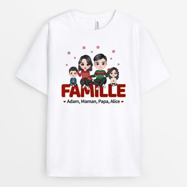 T-shirt Famille Flocon de Neige Personnalise