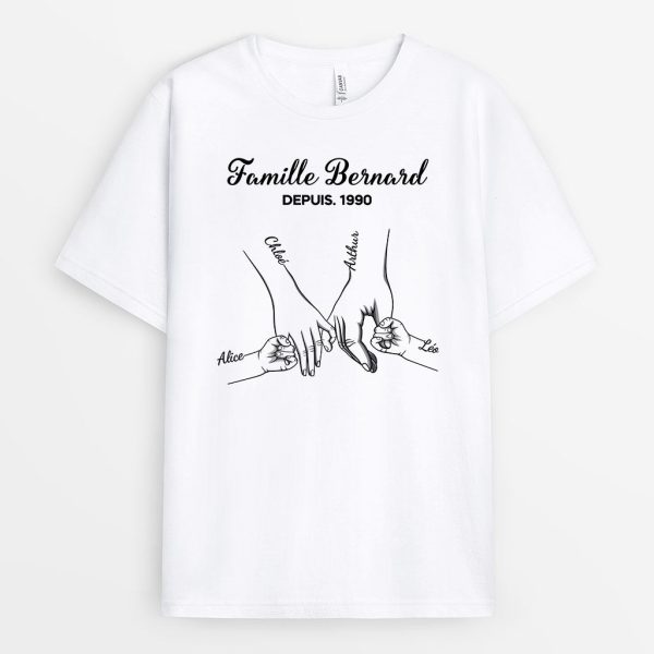 T-shirt Famille Mains Personnalise