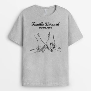 T-shirt Famille Mains Personnalise T-shirt Famille Mains Personnalise