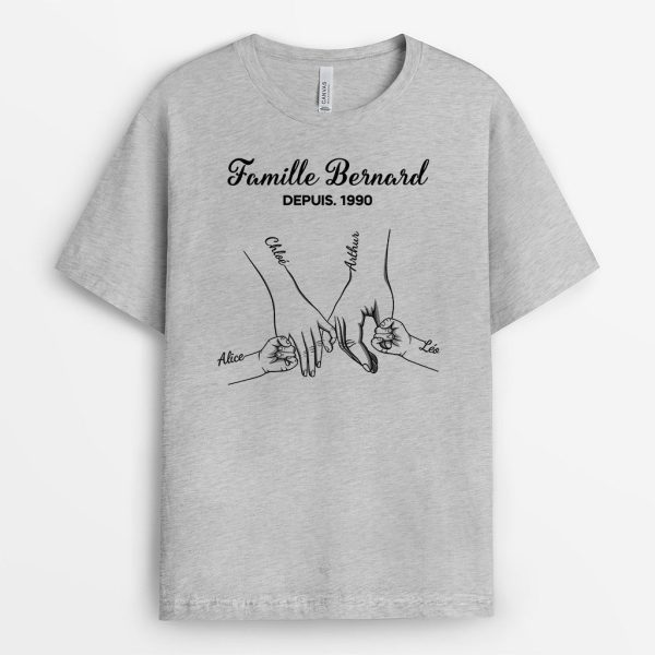 T-shirt Famille Mains Personnalise