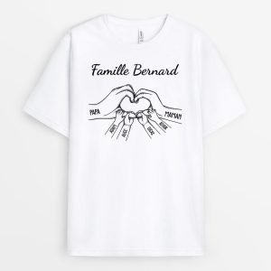 T-shirt Famille Mains en Coeur Personnalise 1 T shirt Famille Mains en Coeur Personnalise 2