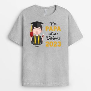 T-shirt Fiere Maman Fier Papa D’un Diplome Personnalise T-shirt Fiere Maman Fier Papa D’un Diplome Personnalise