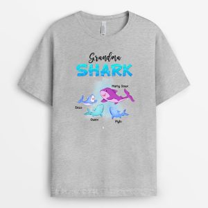 T-shirt Grandma Shark Personnalise T-shirt Grandma Shark Personnalise