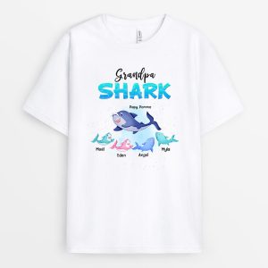 T-shirt Grandpa Shark Personnalise T-shirt Grandpa Shark Personnalise