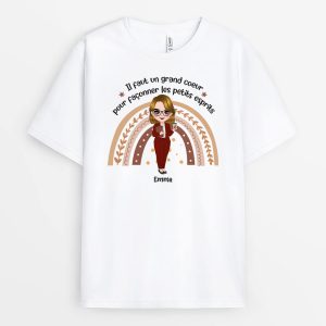 T-shirt Il Faut Un Grand Coeur Pour Faconner Les Petits Esprits Personnalise T-shirt Il Faut Un Grand Coeur Pour Faconner Les Petits Esprits Personnalise