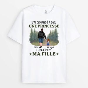 T-shirt J’ai Demande A Dieu Et Il M’a Envoye Ma Fille Mon Fils Personnalise T-shirt J’ai Demande A Dieu Et Il M’a Envoye Ma Fille Mon Fils Personnalise