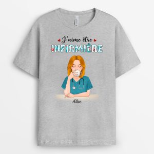 T shirt Jaime Etre Infirmiere Personnalise 1