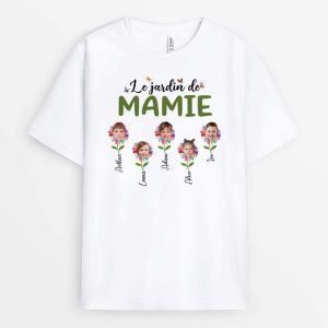 T-shirt Jardin De MamanMamie Avec Photo Personnalise T-shirt Jardin De MamanMamie Avec Photo Personnalise