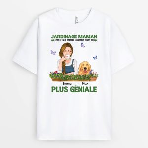T-shirt Jardinage Maman Version Chien Personnalise T-shirt Jardinage Maman Version Chien Personnalise