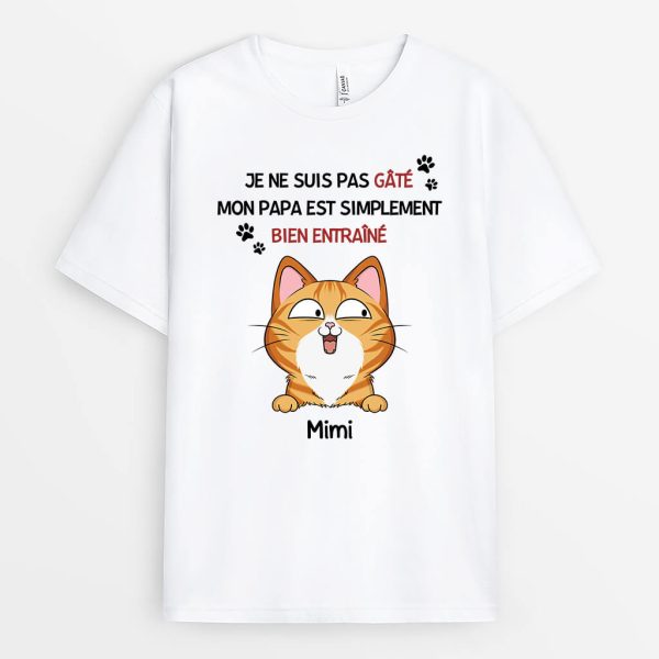 T-shirt Je Ne Suis Pas Gate Ma Maman Chat Est Simplement Bien Entrainee Personnalise