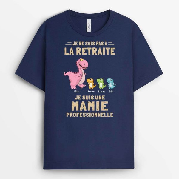 T-shirt Je Ne Suis Pas Retraite Version Papa Dinosaure Personnalise