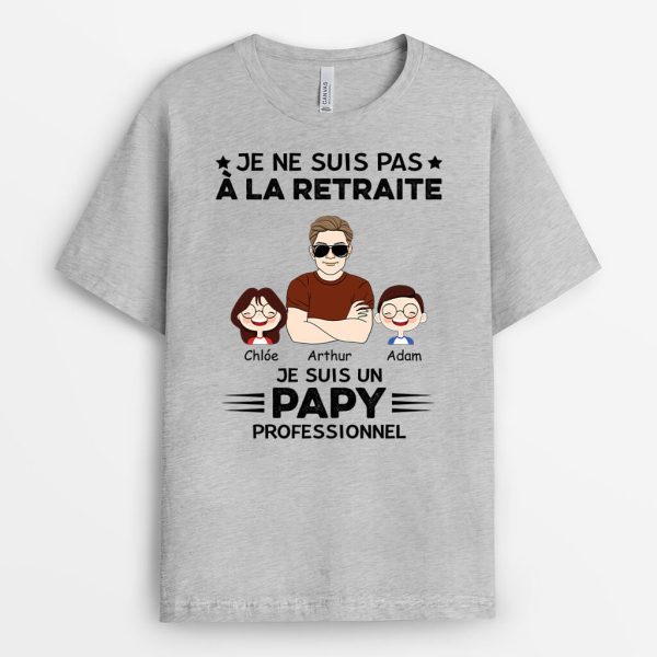 T-shirt Je Suis Un Grand-Pere Professionnel Personnalise