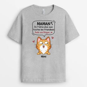 T-shirt Je T’Aime Plus Que Toutes Les Friandises Chat Personnalise T-shirt Je T’Aime Plus Que Toutes Les Friandises Chat Personnalise