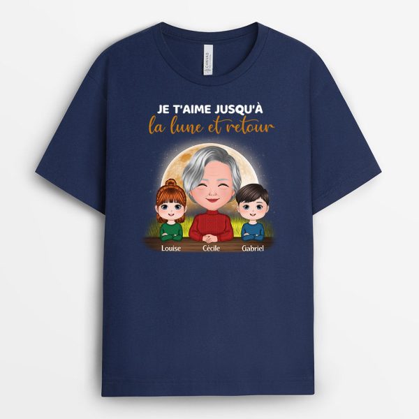 T-shirt Je T’aime, Mamie Personnalise