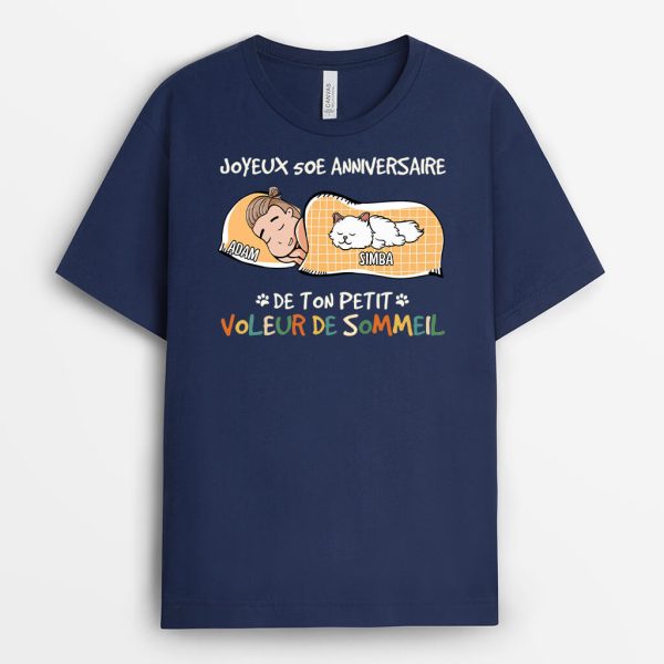 T-shirt Joyeux 40e Anniversaire Petit Voleur de Sommeil Personnalise