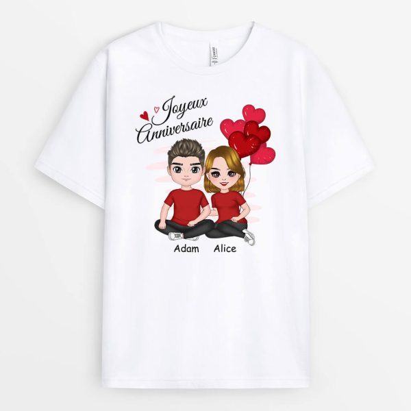 T-shirt Joyeux Anniversaire Mon Amour Personnalise