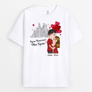 T-shirt Joyeux Anniversaire Mon Cheri Personnalise T-shirt Joyeux Anniversaire Mon Cheri Personnalise