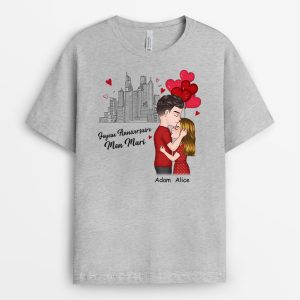 T-shirt Joyeux Anniversaire Mon Cheri Personnalise T-shirt Joyeux Anniversaire Mon Cheri Personnalise
