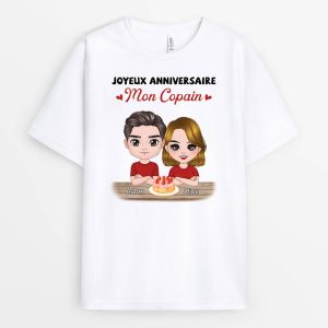 T-shirt Joyeux Anniversaire Mon CopainMon Mari Personnalise T-shirt Joyeux Anniversaire Mon CopainMon Mari Personnalise