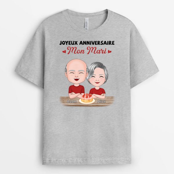 T-shirt Joyeux Anniversaire Mon CopainMon Mari Personnalise