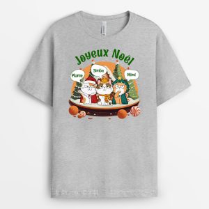 T-shirt Joyeux Miaou Noel Personnalise T-shirt Joyeux Miaou Noel Personnalise