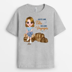 T-shirt Juste Une Femme Qui Aime Le Voyage Personnalise T-shirt Juste Une Femme Qui Aime Le Voyage Personnalise