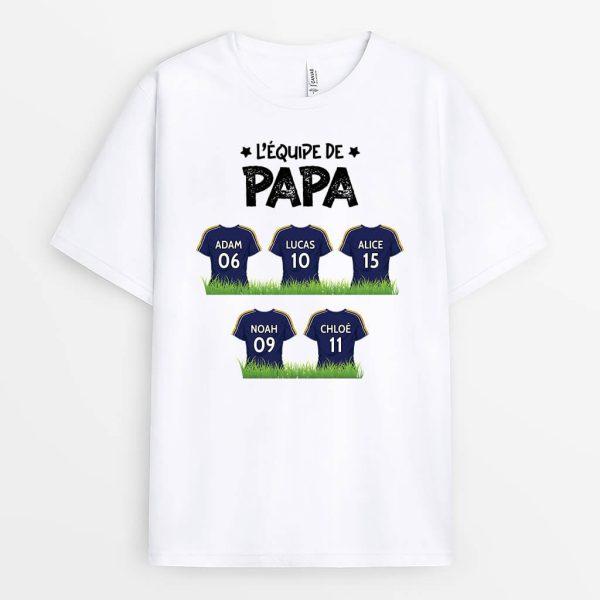 T-shirt L’Equipe De Papa Avec Maillots De Foot Personnalise