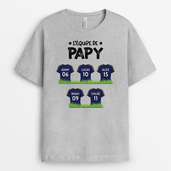 T-shirt L’Equipe De Papa Avec Maillots De Foot Personnalise