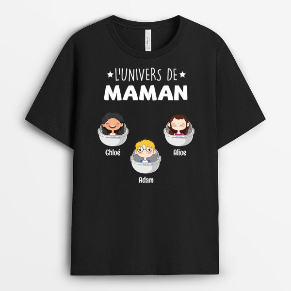 T-shirt L’Univers de Maman Mamie Vaisseau Spatial Personnalise