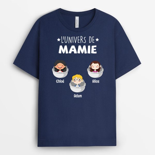 T-shirt L’Univers de Maman Mamie Vaisseau Spatial Personnalise