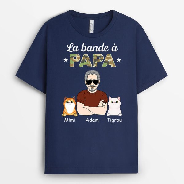 T-shirt La Bande A Papa Chats Personnalise