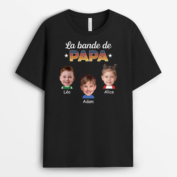 T-shirt La Bande A Papa Papy Avec Photos Personnalise