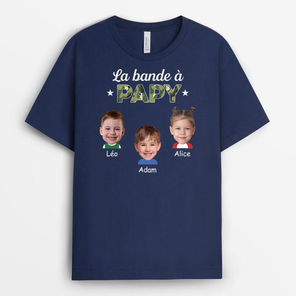 T-shirt La Bande A Papa Papy Avec Photos Personnalise