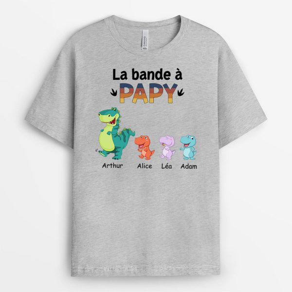 T-shirt La Bande A Papa Papy Version Dinosaure Personnalise