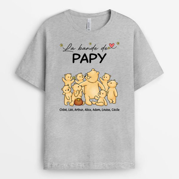 T-shirt La Bande de PapaPapy Ours Fleurs Personnalise