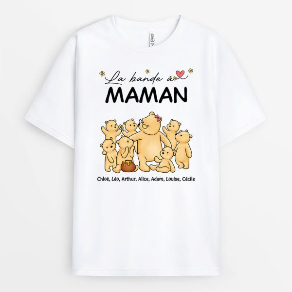 T-shirt La Bande de PapaPapy Ours Fleurs Personnalise