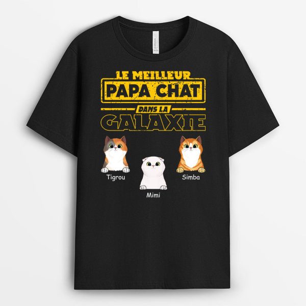 T-shirt La Meilleur Maman Chat Dans La Galaxie Personnalise