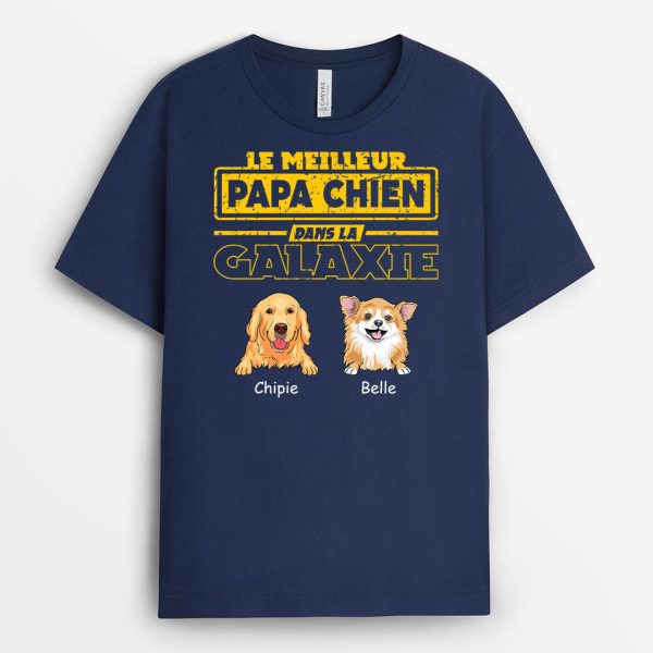 T-shirt La Meilleur Maman Chien Dans La Galaxie Personnalise