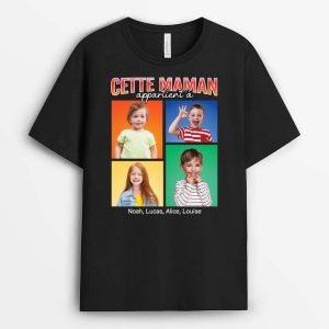 T-shirt La Meilleure Maman Appartient A Personnalise T-shirt La Meilleure Maman Appartient A Personnalise