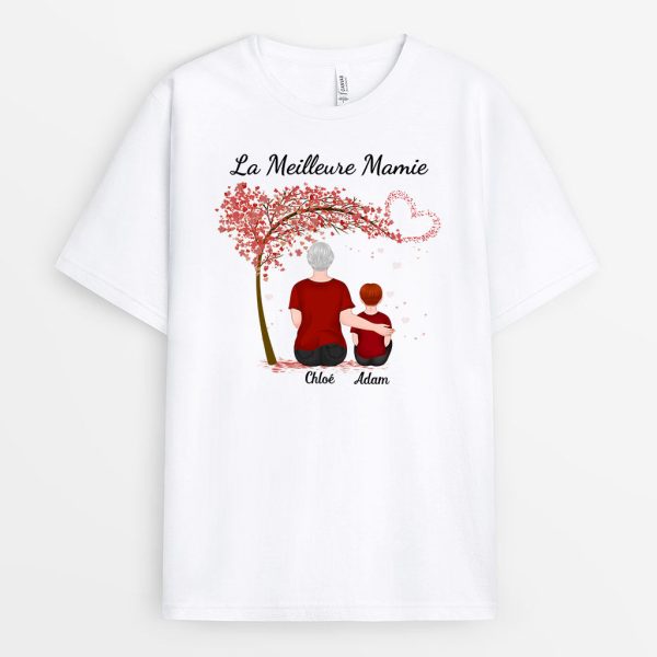 T-shirt La Meilleure Maman Mamie Arbre Personnalise