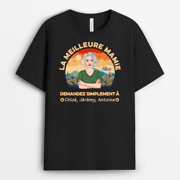 T-shirt La Meilleure Maman Mamie Demandez Simplement Personnalise