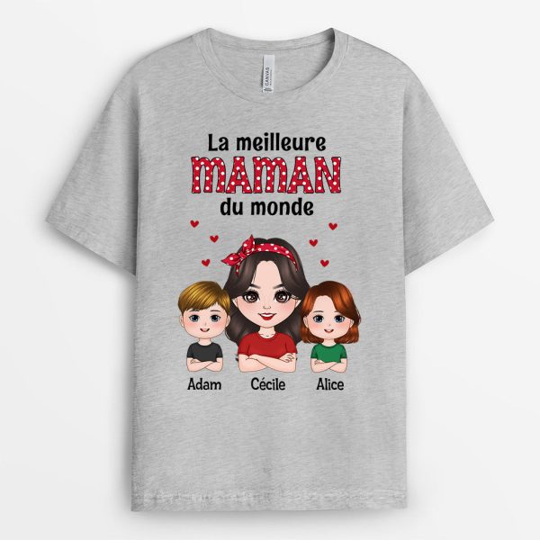 T-shirt La Meilleure Mamie Maman Du Monde Personnalise